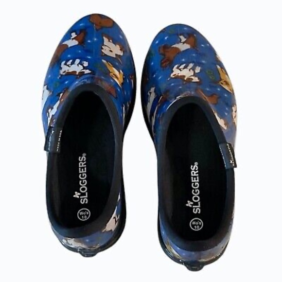 Sloggers Womens Clogs Shoes Size 10 Waterproof Garden Blue Goats Made In USA - Picture 6 of 9